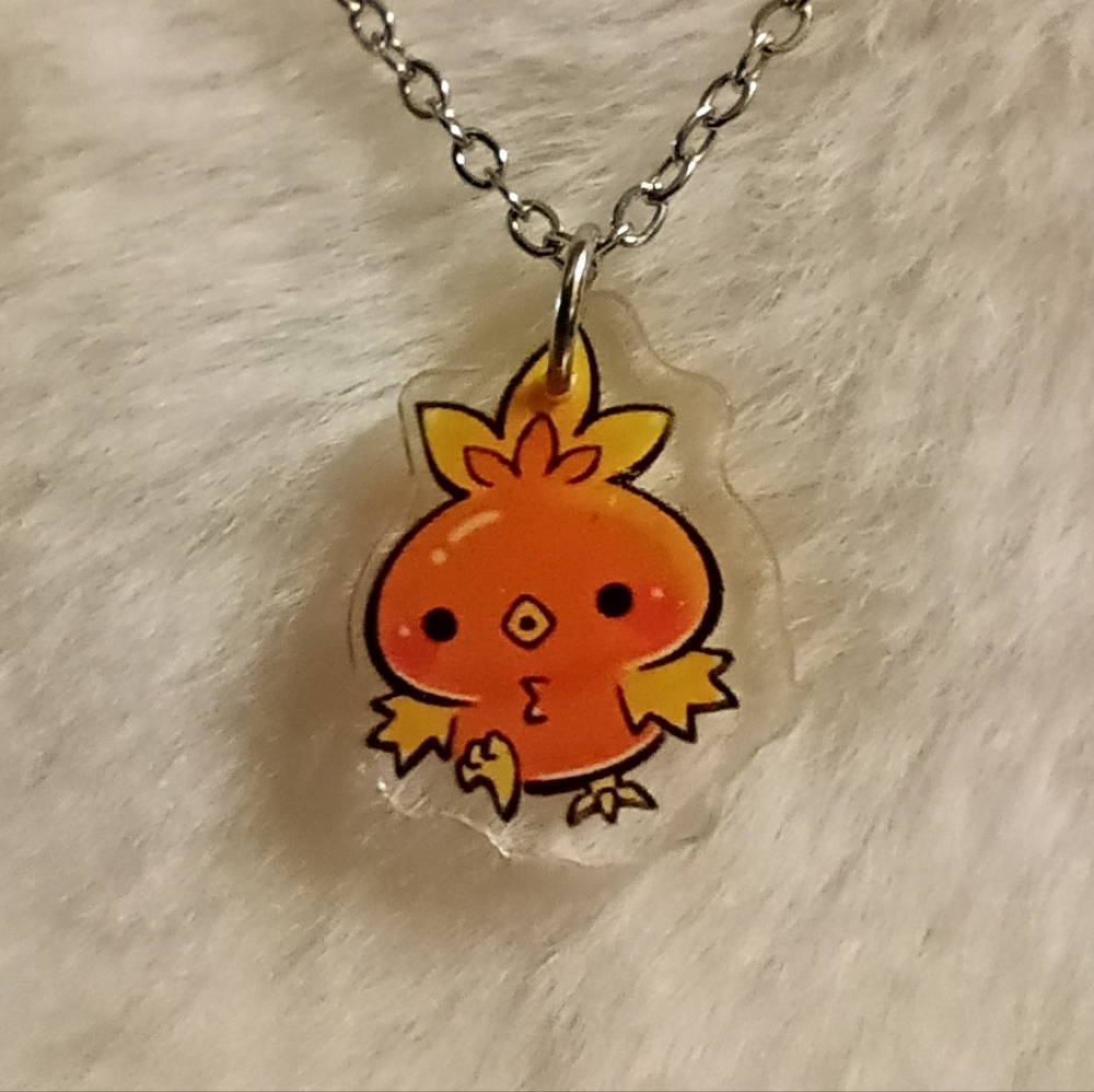 2/$10 Pokemon Stainless Steel Torchic Pendant Necklace